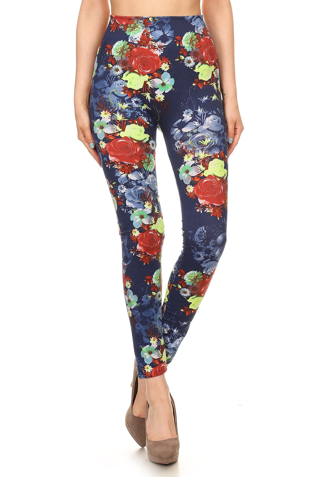Floral printed, high waisted leggings