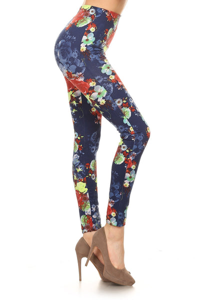 Floral printed, high waisted leggings