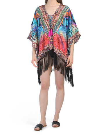 Lux Fringe Resort Cover Up- women