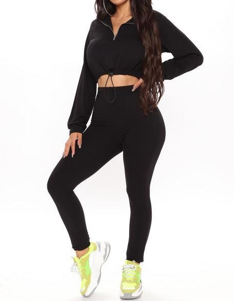 Let Me Lounge Legging Set - Black