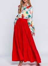 Load image into Gallery viewer, Long Ruffle Sleeves Floral Blouse