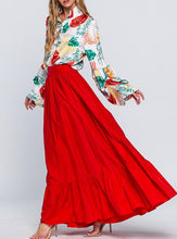 Load image into Gallery viewer, Long Ruffle Sleeves Floral Blouse