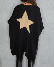 Load image into Gallery viewer, Poncho Style Cape with Gold Star