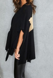 Poncho Style Cape with Gold Star