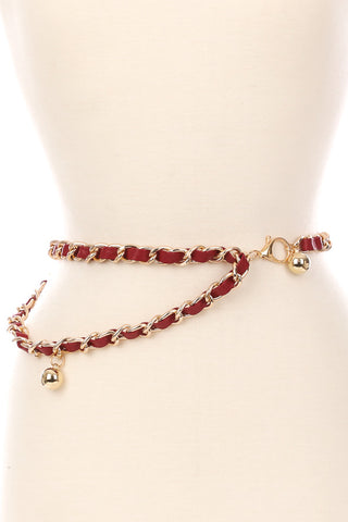 Thin Chain Wrapped Fashion Belt