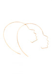 Gold Side Face Wire Earrings - Women