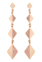 Load image into Gallery viewer, Diamond Textured Link Dangling Earrings- Women