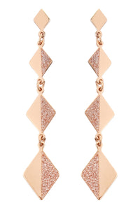 Diamond Textured Link Dangling Earrings- Women