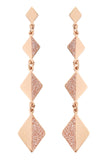 Diamond Textured Link Dangling Earrings