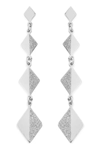 Diamond Textured Link Dangling Earrings- Women