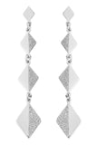 Diamond Textured Link Dangling Earrings