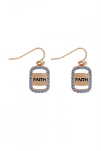 Load image into Gallery viewer, Faith Etched Drop Earrings - Blue