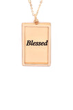 Blessed Etched Brass Pendant