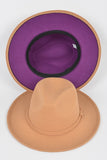 Faux Wool Two Tone Fedora Hat