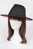 Faux Wool Two Tone Fedora Hat