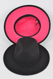 Faux Wool Two Tone Fedora Hat