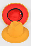 Faux Wool Two Tone Fedora Hat