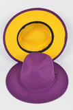 Faux Wool Two Tone Fedora Hat