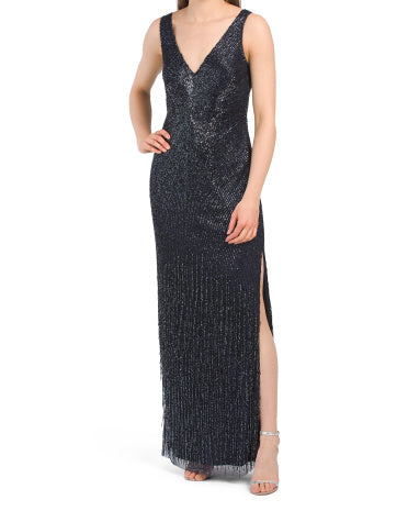 Plunge V Neck Gown