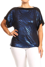 Load image into Gallery viewer, Printed metallic top with relaxed fit Women