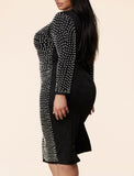 Pearls Embellised Plus Size Dress
