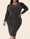 Pearls Embellised Plus Size Dress