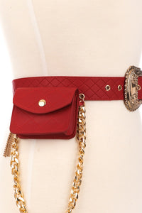 Quilted Belt With Side Pouch