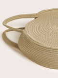 Round Woven Satchel Bag