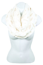 Load image into Gallery viewer, Feather Print Faux Fur Infinity Scarf
