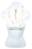 Feather Print Faux Fur Infinity Scarf