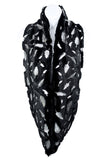 Feather Print Faux Fur Infinity Scarf