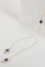Load image into Gallery viewer, Long necklace with natural fresh water pearl and two chain tassle