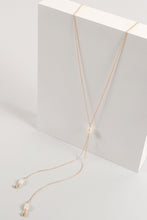 Load image into Gallery viewer, Long necklace with natural fresh water pearl and two chain tassle