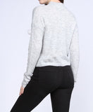 Light sweater with fur ball accent- Women
