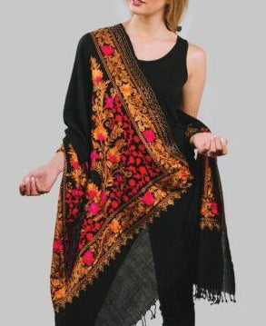 Embroidered Wool Shawl