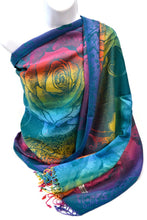 Load image into Gallery viewer, FLOWER PATTERN RAINBOW PASHMINA SCARF