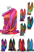 Load image into Gallery viewer, FLOWER PATTERN RAINBOW PASHMINA SCARF