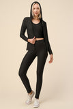 Solid Honey Comb Hooded Jacket 3 pc set
