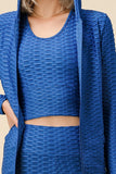 Solid Honey Comb Hooded Jacket 3 pc set