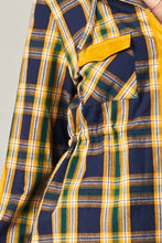 Load image into Gallery viewer, Yellow Plaid Tee With Hood Women