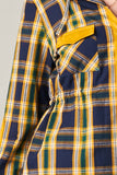 Yellow Plaid Tee With Hood Women