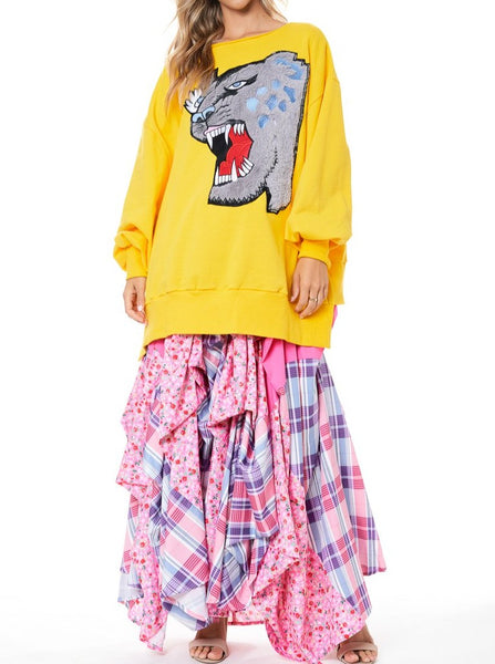 Tiger Embroidered Cotton Sweatshirt