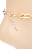 Two Tone Hexagon Chain Anklet Women