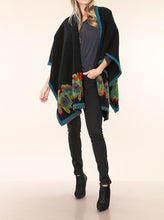 Load image into Gallery viewer, Flower Accent Knit Cape Women Poncho
