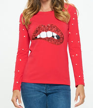 Load image into Gallery viewer, Cotton Long Sleeve Graphic Tee Pearl Top