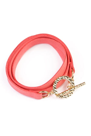 Peach Bracelet Wrap-Around Suede