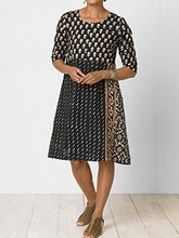 Load image into Gallery viewer, Sustainable Cotton Woven Black Dress A-Line Dress