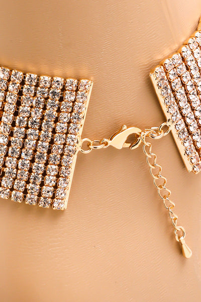 Gold Wide Pave Rhinestone Anklet