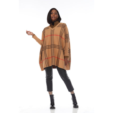 Oversized Khaki Poncho Sweater