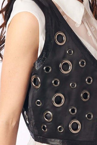 Eyelet Black Vest